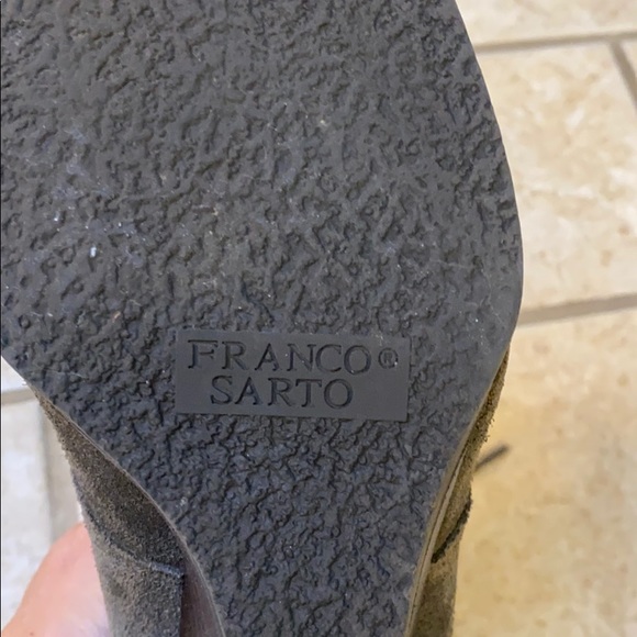 Franco Sarto wood-wedge suede ankle boot sz8 - Picture 7 of 7